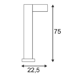 SLV Quadrasyl 75 - stibelysning, grå| Gatebelysning, Pullert Belysning