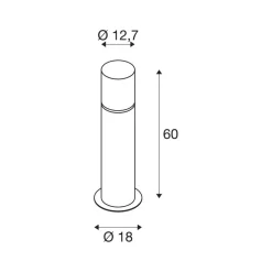 SLV sokkellampe Rox akryl, høyde 60 cm, grå, stål Discount