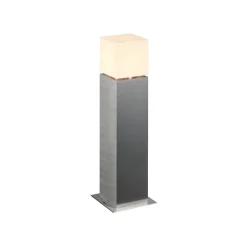 SLV sokkellampe Square Pole, høyde 60 cm, grå, stål| Sokkellamper