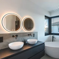 SLV Trukko LED-veggspeil IP44 CCT svart Ø 61cm| Møbel Og Interiør