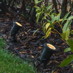 SLV utendørs spot Nautilus Spike XL, svart, aluminium, Ø 6,5 cm| Kommersiell Utebelysning