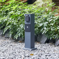 PRIOS Smart stikkontaktsøyle WLAN 40cm sandgrå Tuya Online