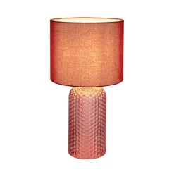 Globo Sofia bordlampe, rød, høyde 50 cm, stoff/glass New