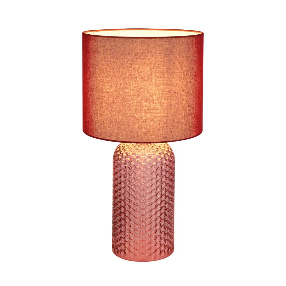 Globo Sofia bordlampe, rød, høyde 50 cm, stoff/glass New