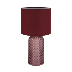 Globo Sofia bordlampe, rød, høyde 50 cm, stoff/glass New