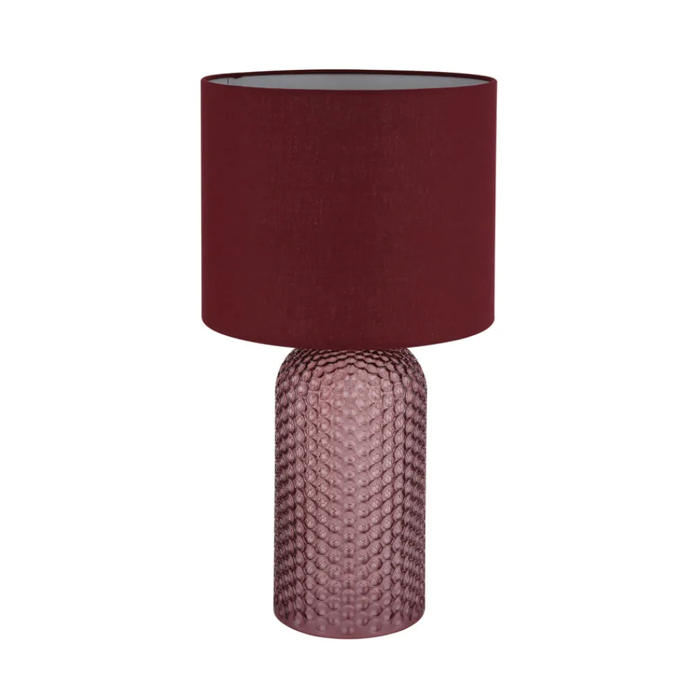 Globo Sofia bordlampe, rød, høyde 50 cm, stoff/glass New