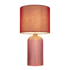 Globo Sofia bordlampe, rød, høyde 50 cm, stoff/glass New