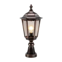 LCD Sokkellampe 1122 av støpt aluminium svart kobber| Sokkellamper