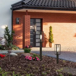 Searchlight Sokkellampe Box av rustfritt stål, svart