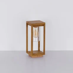 Globo Sokkellampe Candela med treutseende, høyde 35cm| Sokkellamper