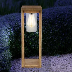 Globo Sokkellampe Candela med treutseende, høyde 50 cm| Sokkellamper