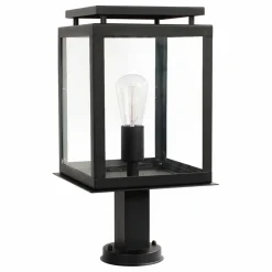 K.S. Verlichting Sokkellampe de Vecht, svart, IP44| Sokkellamper