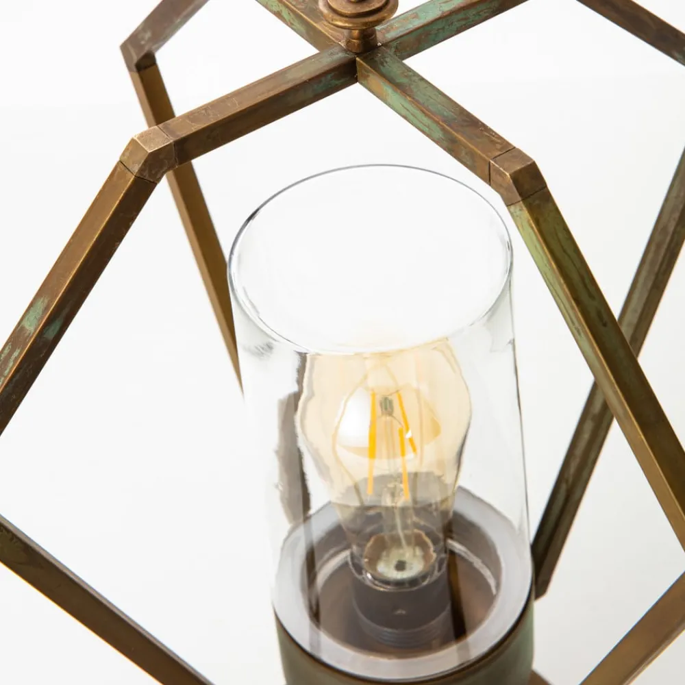 Moretti Luce Sokkellampe Gemstone 3455, antikk messing/klar| Sokkellamper