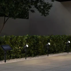 Reality Leuchten Solar spotlight Obidos, svart matt, aluminium, 3 stk Online