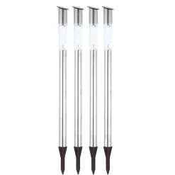 Globo Solar-LED-veilampe jordspyd stål 4-pak| Solcellelamper|Utespotter