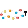 STAR TRADING Solcelledrevet LED-lyslenke med 10 fargede lykter| Dekorasjonsbelysning|Solcellelamper