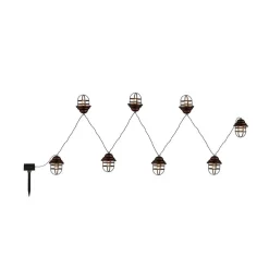 Globo Solcelledrevet lyslenke Lina med 8 lanterner| Dekorasjonsbelysning|Solcellelamper