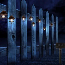 Globo Solcelledrevet lyslenke Lina med 8 lanterner| Dekorasjonsbelysning|Solcellelamper