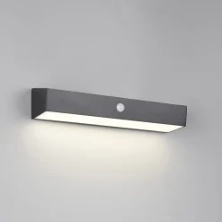 Reality Leuchten Solcelledrevet vegglampe Silves, svart, sensor, IP44 Online