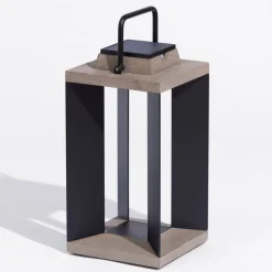 Les Jardins Solcellelykt Teckalu, aluminium svart, 45,5 cm| Solcellelamper Med Sensor|Terrassebelysning