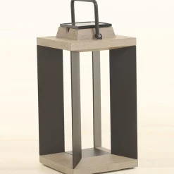 Les Jardins Solcellelykt Teckalu, aluminium svart, 45,5 cm| Solcellelamper Med Sensor|Terrassebelysning