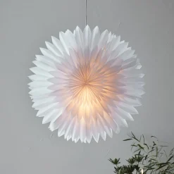 Markslöjd Solina dekorativ stjerne, hengende, hvit, Ø 60 cm Outlet