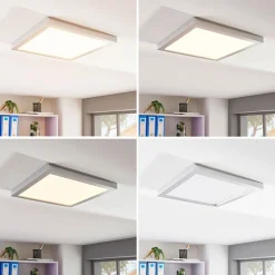 Arcchio Solvie LED-taklampe, sølv, kantet, 30 x 30 cm| Kontorbelysning