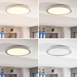 Arcchio Solvie LED-taklampe, sølv, rund, Ø 30 cm| Design- Og Hotellbelysning|Led-Innendørs