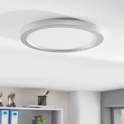 Arcchio Solvie LED-taklampe, sølv, rund, Ø 30 cm| Design- Og Hotellbelysning|Led-Innendørs