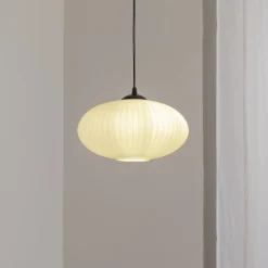 EMIBIG LIGHTING Spisebordslampe Coco, Ø 30 cm, svart/opal, glass| Pendellamper