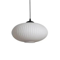 EMIBIG LIGHTING Spisebordslampe Coco, Ø 30 cm, svart/opal, glass| Pendellamper