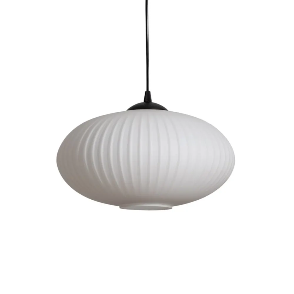 EMIBIG LIGHTING Spisebordslampe Coco, Ø 30 cm, svart/opal, glass| Pendellamper