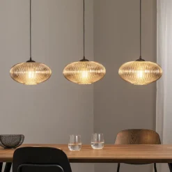 EMIBIG LIGHTING Spisebordslampe Coco, lengde 115 cm, svart/røykgrå, 3 lyskilder. Online