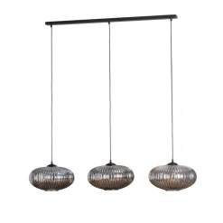 EMIBIG LIGHTING Spisebordslampe Coco, lengde 115 cm, svart/røykgrå, 3 lyskilder. Online