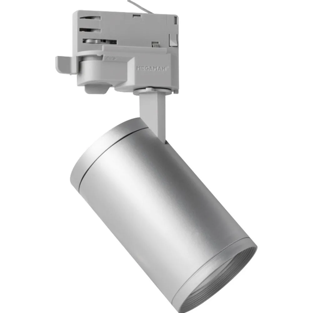 MEGAMAN Spot Mora GU10 for 3-fase skinne sølv| Butikkbelysning|Skinnesystem