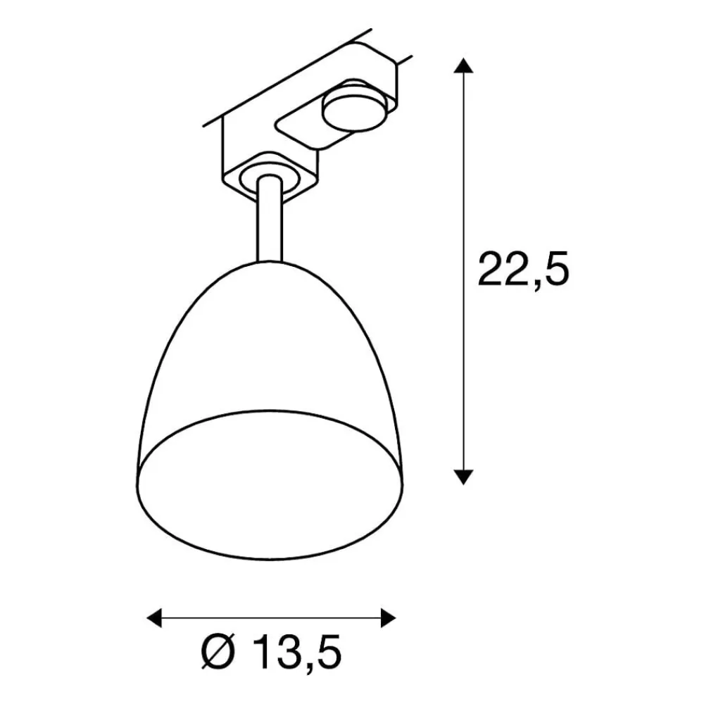 SLV Spot Para Cone 14 for 3-faset skinne, svart| Butikkbelysning|Skinnesystem