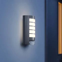 STEINEL L 12 S utendørs vegglampe sensor antrasitt| Vegglamper Med Sensor|Utebelysning Med Sensor