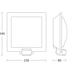 STEINEL L 20 S Utendørs vegglampe Sensor, stål| Vegglamper Med Sensor|Utebelysning Med Sensor