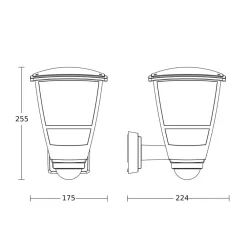STEINEL L 10 S Utendørs vegglampe med sensor svart| Vegglamper Med Sensor|Utebelysning Med Sensor
