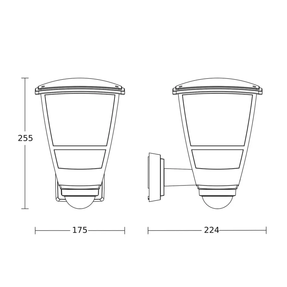 STEINEL L 10 S Utendørs vegglampe med sensor svart| Vegglamper Med Sensor|Utebelysning Med Sensor