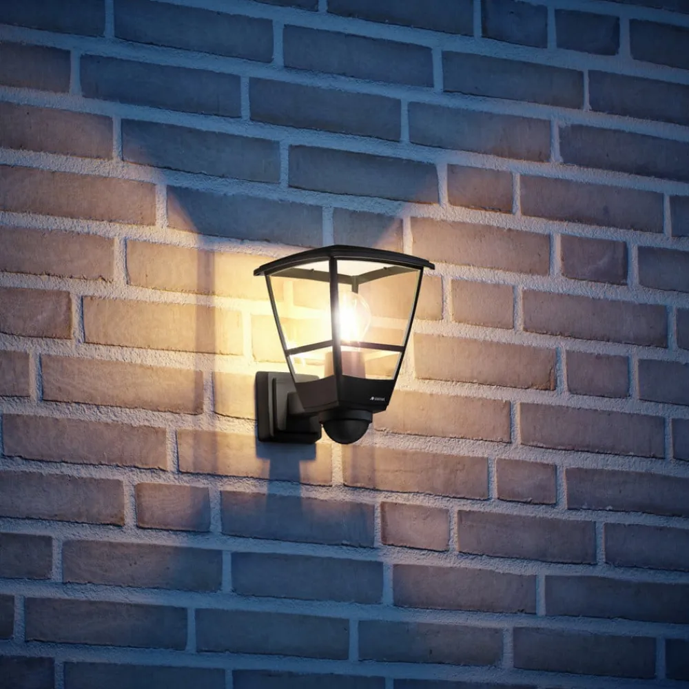 STEINEL L 10 S Utendørs vegglampe med sensor svart| Vegglamper Med Sensor|Utebelysning Med Sensor