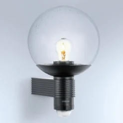 STEINEL utendørs vegglampe L 400 S, svart| Utebelysning Med Sensor|Utebelysning Med Sensor