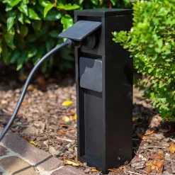 LUTEC Stikkontaktsøyle, 2 tilkoblinger, maks. 3 500 W| Strømsøyler