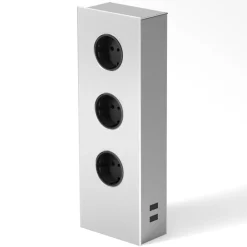 Evotec Stikkontakttårn Power i stål, 3 stk| Elektromateriell|Tilbehør