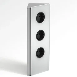 Evotec Stål stikkontaktlist Power, 3-delers, trekantet| Tilbehør|Elektromateriell