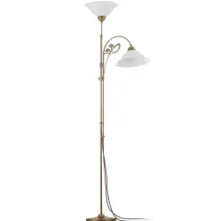 Berliner Messinglampen Stålampen Alwine av messing med to lys| Gulvlamper