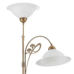 Berliner Messinglampen Stålampen Alwine av messing med to lys| Gulvlamper