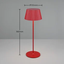 Reality Leuchten Suarez LED oppladbar bordlampe, rød, høyde 39 cm, metall, dimbar Hot