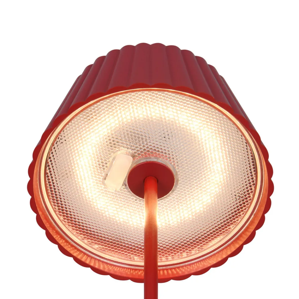 Reality Leuchten Suarez LED oppladbar bordlampe, rød, høyde 39 cm, metall, dimbar Hot