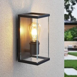 Lindby Susanne utendørs vegglampe, kantet, glassert, sett med 2 stk Best